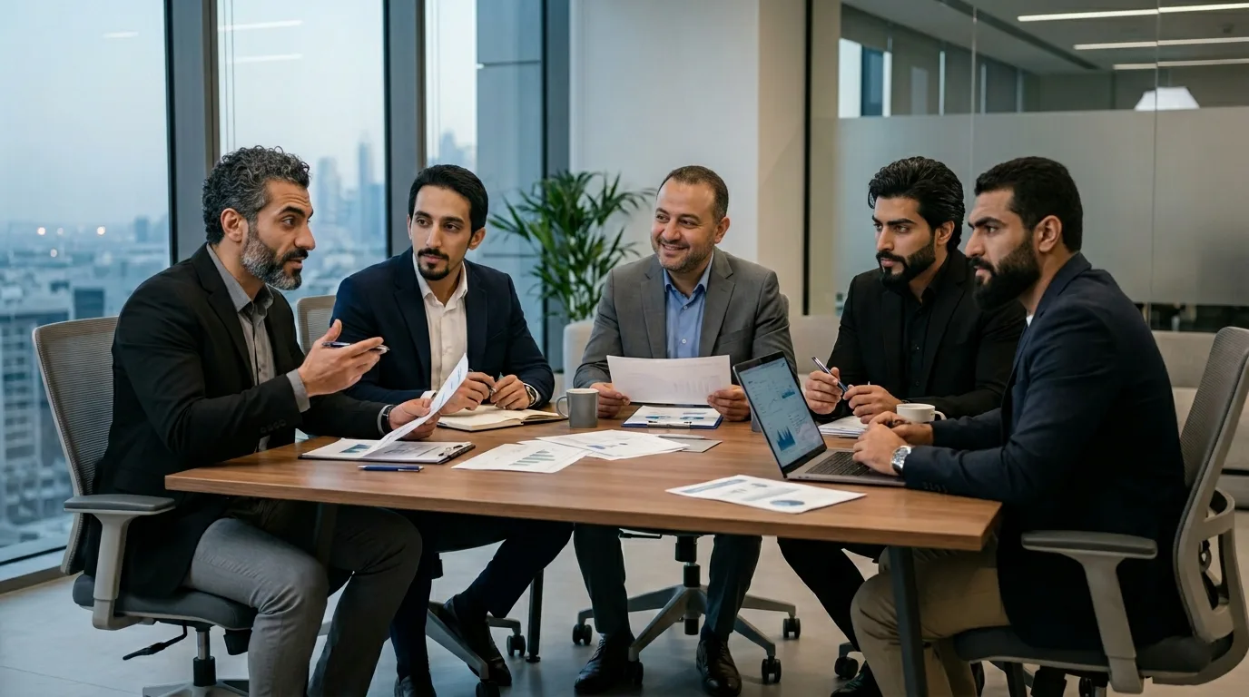  Team discussing quality planning inside a modern organization 